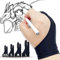 TIMEBETTER Artist Drawing Glove Medium - 2 Pack Palm Rejection Glove for Graphic Tablet, iPad, Paper Sketching - Smudge Guard, 2 Finger, Suitable for Left and Right Hand, Black | Tbag-02