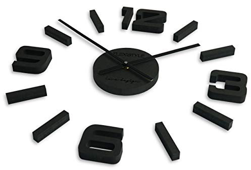 FLEXISTYLE z254g-2 Made IN EU DIY 3D Wanduhren DIY große Wanduhr 50-75CM (Dicke 19MM!) 3D Wanduhr Modern Design EKO Wanduhren Wandtattoo Dekoration Uhren für Büro Wohnzimmer Schlafzimmer Dekoartikel