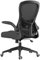 Hbada Bürostuhl Ergonomisch, Schreibtischstuhl, Computer Bürostuhl mit hochklappbarer Armlehne und Lendenwirbelstütze, Drehstuhl Höhenverstellbar, Schwarz