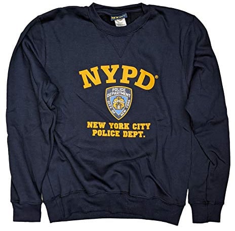 NYPD Herren-Sweatshirt, offizielles Lizenzprodukt, Rundhalsausschnitt, Marineblau - Blau - Large