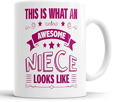 This is What an Awesome Niece Looks Like Mug Humour, Joke, Leaving Present, Friend Gift Cup Birthday Christmas, Ceramic Mugs