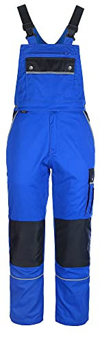 TMG | Leichte Arbeitslatzhose für Herren Style Light, blaue Arbeitshose mit Kniepolster & Taschen, robust | Gr. 56