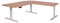Mendler Eck-Schreibtisch HWC-D40, Computertisch elektrisch höhenverstellbar 178x178cm 84kg MVG - Hellbraun, weiß