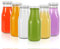 6 Pack 11 oz / 330 ml Clear Glass Milk Bottles with Lids (Tinplate). Glass Drinking Bottles for Juicing,Water,Honey. Vintage Jars With 40 Labels and 1 Pen
