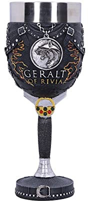 Nemesis Now, offizielles Lizenzprodukt The Witcher Geralt of Rivia, Kelch, schwarz, 19,5 cm, Harz