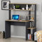HOMIDEA Olivia Computertisch - Schreibstisch mit Ablagen 45T x 114B x 139H für Büro, Wohnzimmer oder Kinderzimmer (Olivia - Antrachite)