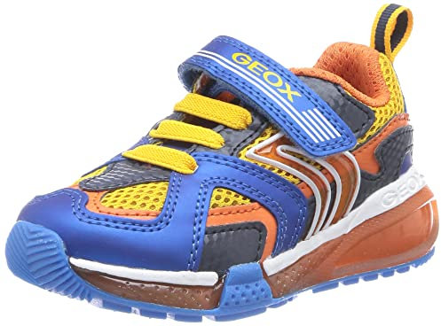 Geox J BAYONYC Boy Sneaker, LT Blue/Yellow, 34 EU