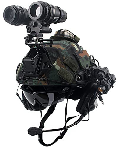 Einstellbare Kugelsicheren Helm (Militär Ballistischen Helm) Set, Mit Pickup Noise Cancelling Kopfhörer, Goggles, Airsoft Helm Abdeckung, Binokular Modell, Nvg Mount Pvs7/14 Etc,Helmet Set