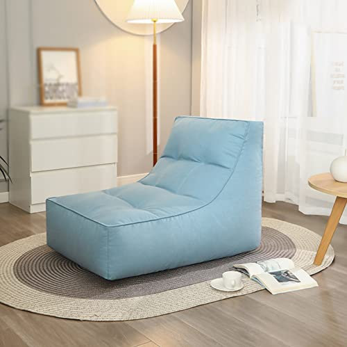 FBKPHSS Sitzsackbezug ohne Füllung, Hoher Rücken Lazy Lounger Bean Bag Chair Cover Drinnen und Draußen Baumwolle und Leinen Sofa Couch Cover für Erwachsene,Sky Blue,100 * 75 * 75cm