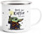 MoonWorks® Tasse en émail Baby Yoda avec inscription humoristique « Stark der Kaffee sein muss Geschenk Kaffeeliebhaber » Tasse de bureau en émail blanc argenté standard