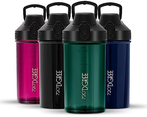 720°DGREE Protein Shaker 550ml “uberShaker“ – Auslaufsicher, BPA-Frei, Einfache Reinigung, Spiralmischer für cremige Shakes - Premium Eiweißshaker, Schüttelbecher für Eiweiß, Fitness, Gym