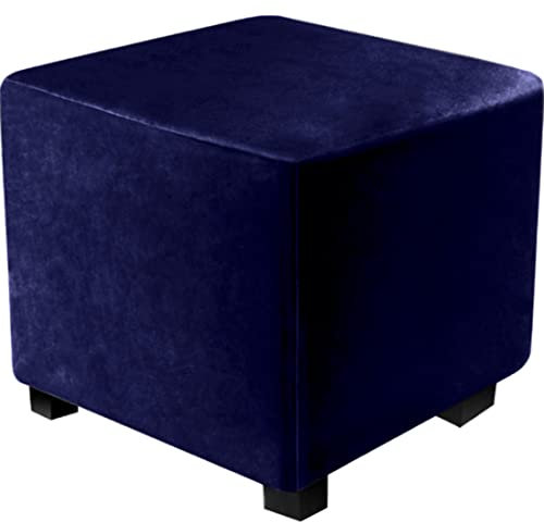 MULARE Ottoman Schonbezug Cover, Elastisch Fußhocker Husse Bezug für Ottomane quadratisch Überzug Hockerbezug Quadratische Ottomane Abdeckungen