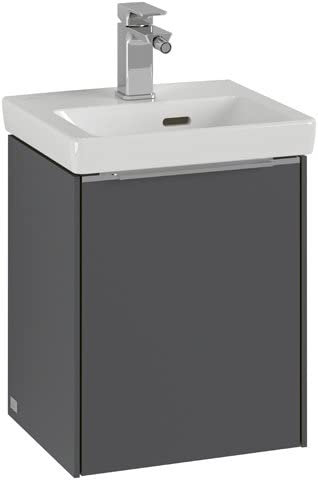 Villeroy & Boch Subway 3.0, Waschbeckenunterschrank, 351x429x309 mm, 1 Tür Anschlag (Scharnier) Links, C5830, Farbe: Front/Korpus: Nordic Oak, Griff: Aluminium glänzend