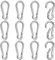 Nutabevr 12 Stück Karabiner Edelstahl 304, Schlüsselanhänger Karabinerhaken φ4mm, mit Schnappverschluss belastbar Karabinerhaken, für Schlüsselanhänger, Rucksack, Hundeleine, Hängematte, Boxsack