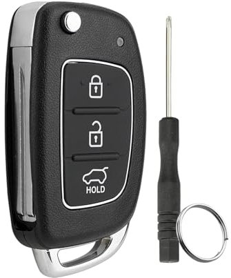 Schlüssel Gehäuse Fernbedienung 3 Tasten für Hyundai i30 i20 i40 i10 ix20 Klappschlüssel-Etui mit Schraubendreher und Schlüsselring