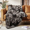 MOOFUN Überwurfdecke aus Kaninchenfell, weich, flauschig, gemütlich, warm, flauschig, maschinenwaschbar, langlebig, luxuriöse Decke für Couch und Bett, Braun