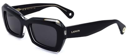 Lanvin LNV662S 010 Black/Crystal Sunglasses Woman Acetato, Modified Rectangle, 54