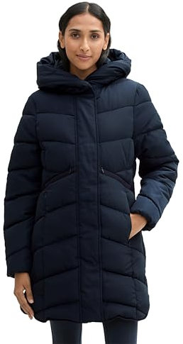 TOM TAILOR Damen Puffer Parka mit Kapuze, 10668 - Sky Captain Blue, L