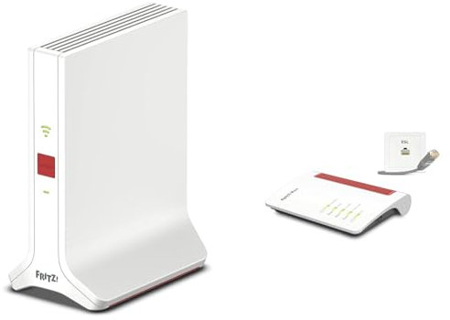 AVM Repeater 3000 Ax Edition International, Ripetitore Wi-Fi 6 Extender Triband & Box 7530 Ax Edition International, Modem Router Wi-Fi 6 Dual Band Fino A 2.400 Mbit, S, Adsl
