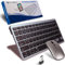 Tastatur Maus Set Kabellos,Bluetooth Tastatur & 2.4 GHz USB,Funktastatur Mit Maus QWERTY Silent Mini Tastatur Ultra-Dünn Wireless Tastatur Maus Set für iPad,Mac,PC,Laptop,Tablet,Phone,Computer,Grau