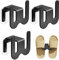 Fyfjur Schuhhalter Wand, 3 Stück Ohne Bohren schuhablage, schuhregal wand aus Space-Aluminium, multifunktionales Badezimmer-Hausschuhregal für Badezimmer Schlafzimmer Wohnzimmer (Schwarz)