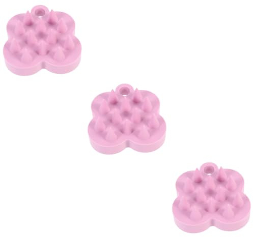 FOMIYES 3st Shampoo-massagebürste Massagegerät Für Shampoo-bürste Kopfhautbürste Schuppen Kopfhautmassagegerät Haarwuchs Reinigungsschrubber Haarbürste Haarmassagegerät Kieselgel Rosa
