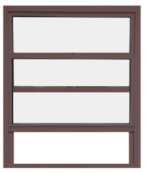 Offener Lamellenvorhang, Fensterläden mit Rahmen aus Aluminiumlegierung, für Küche, Bad, Balkon, Schalldämmung, mobiles Fenster, Ersatzschiebeflügel, Bodenneigung, Braun, 50 x 50 cm
