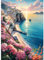 QINRUBB 5D Santorin Peinture Diamant Painting Kit, DIY Paysage Art du Diamant Complet Kits, Coucher de Soleil Diamond Art Strass Point de Croix Painting pour Adultes Débutants Maison Décor 30X40cm