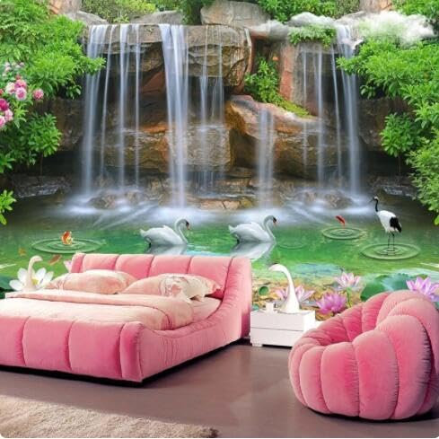 Benutzerdefinierte Fototapete 3D Stereoskopische Wasserfall Landschaft Malerei Wohnzimmer Sofa Tv Hintergrundbild Für Schlafzimmer Dekor-200Cmx140Cm