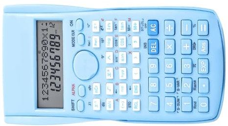 Wissenschaftlicher Taschenrechner, 12-stellig, 240 Funktionen, Multifunktionaler Taschenrechner mit Großem Display und Schiebedeckel für Schülerprüfungen (Blau)