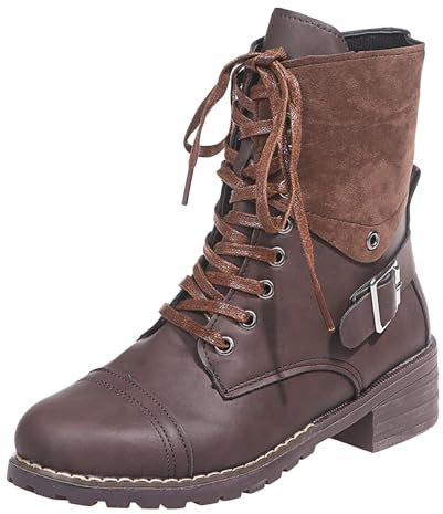 EJIMUQO Natale Regali Stivaletti Vernice Nera Bambina Stivali Da Equitazione Donna Pelle Scarpe Chiuse Con Tacco Basso Stivaletti Stivaletto Nero Donna Pelle Stivali Camoscio Donna Neri