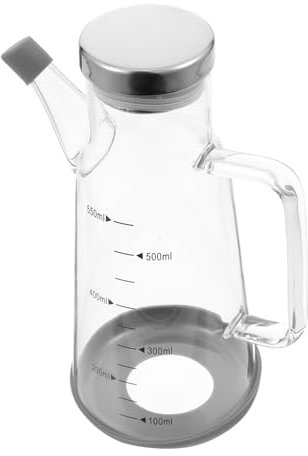 CONGARTENO Pot À Huile En Acier Inoxydable Récipient De Stockage En Verre Bouteille De Sauce Distributeur Dassaisonnement
