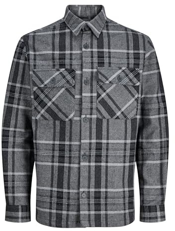 Jack & Jones Herren Jack & Jones Male Overshirt Regular Fit Overshirt Jprrayle Melange Check L/S Overshirt Sn (1er Pack)
