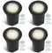 Fiqops 4er Set Bodenstrahler außen IP67,Bodeneinbaustrahler aussen mit LED GU10 3W Naturweiß (Wechselbar) rund Bodenleuchten Schwenkbar Mit Mattierten Ersatzlinsen Bodenspot befahrbar 230V