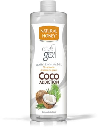 Natural Honey, Oil & Go Coco Addiction, Aceite de Ducha sin Aclarado con Aceite de Coco, 24H de Hidratación con Aroma Tropical, Absorción Rápida, Acabado No Graso, Nutritivo y Revitalizador, 250 ml
