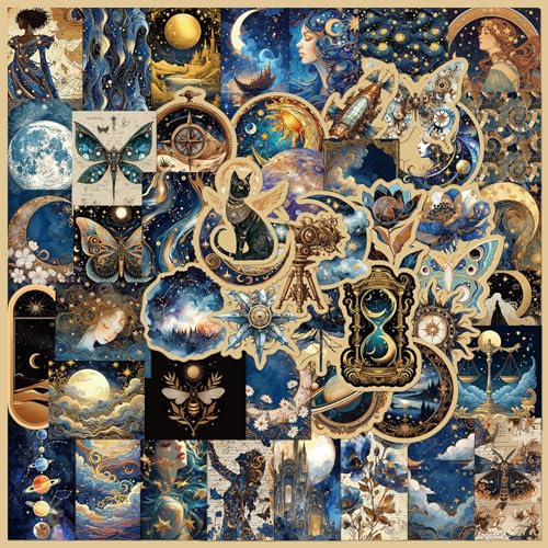 TELAIN 50 teiliges Graffiti Sticker Set Ästhetische Anime Sticker für Wasserflaschen, Laptops, Kindle, Skateboards, Gitarren Scrapbooks, Wasserdichte Vinyl Kosmos