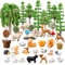 51 Pièces Animaux de la Ferme Figurine Animaux Figurines pour Enfants Diorama Collection Variée Modèles Réalistes et Détaillés Décoration Jardin Miniature Jouets Éducatifs Cadeau DIY Créatif