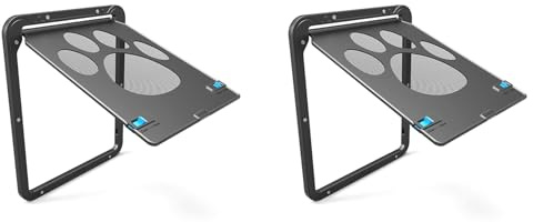 Rersduyt 2X Pet Kitty Dog Door Flap Gate Opener Controlled Entry Electronic Screen Window Protector Wall Mosquito Net(Small)