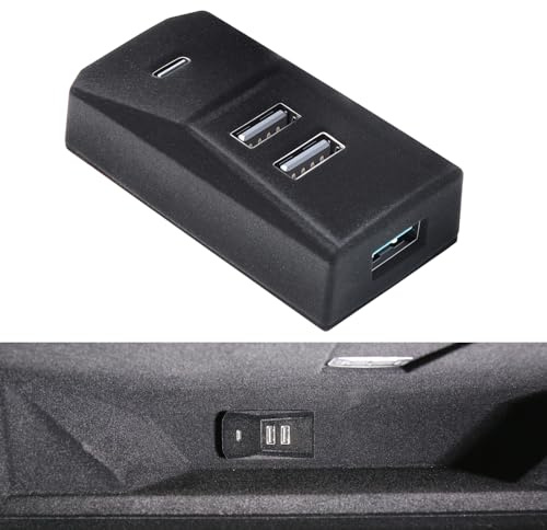 Arcoche Hub USB para Tesla Glove Box–Estación de Acoplamiento de 4 Puertos | Para modelo 3 Highland 2024 2025, Modelo Y Juniper 2025 2026, Cybertruck, transfiere sin problemas imágenes de la cámara de