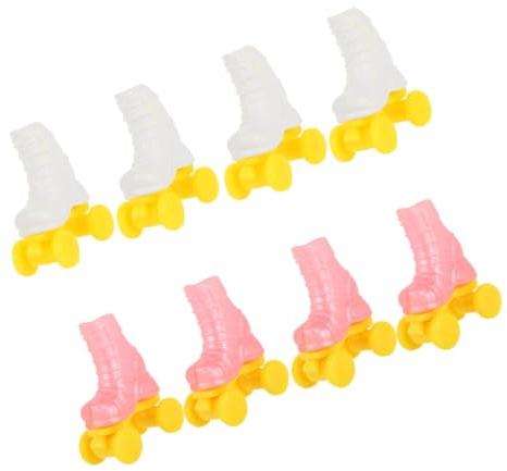 minkissy Miniatur Rollschuhe Für Puppen Kunststoff 4 Paar Puppenschuhe Dekorative Puppenhaus Accessoires Selbstgemacht Puppen Rollschuh Requisiten Spielzeug