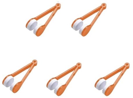 Koolenry New Double-Sided Glasses Brush, Soft Microfiber Glasses Cleaner, Glasses Cleaning Brush, Wiping Tool Orange