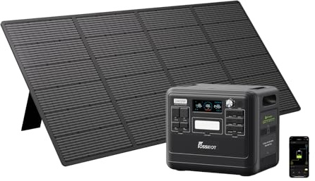FOSSiBOT F2400 Powerstation mit 400W Solarpanel, Solargenerator 2048Wh LiFePO4 Batterie 230V 2400W 3AC Ausgängen (4800W Peak), Mobile Stromerzeuger für Camping/Reise/Zuhause/Notfall usw
