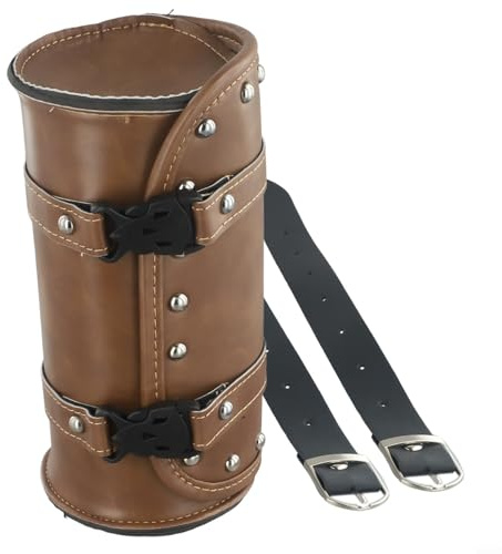 Motorrad Leder Werkzeugtasche mit verstellbaren Befestigungsgurten vorne und hinten Satteltasche