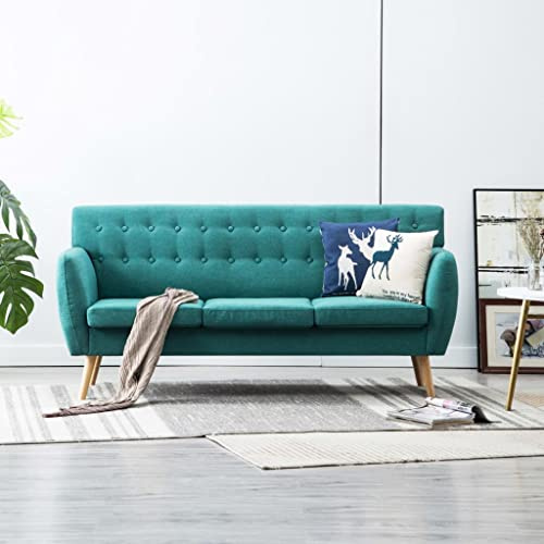 Frdhee Couchgarnitur Ecke Sofa Schlafsofa,3 Sitzer Sofa Stoff 172x70x82 cm Grün,Für Wohnzimmer Schlafzimmer Büro Wohnung,Einfach Zu Montieren