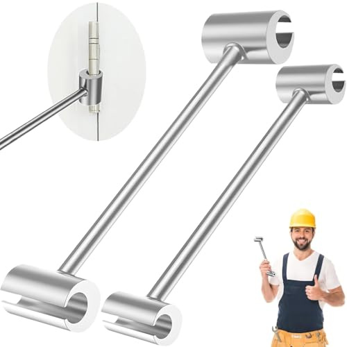 2-Piece Door Hinge Adjustment Wrench Kit, 14-19mm & 23-25mm Gap Tool, Double-Ended Repair Spanner for Flag Hinged Doors, Rust-Proof Rolled Steel Jig for Residential Commercial Installation