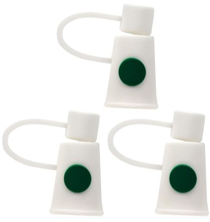 Mikikit 3pcs Silicone Straw Covers Straw Stopper Dustproof Plug Reusable Caps for Coffee Cups Leak-Proof Drinking Protector for Travel and Home Use