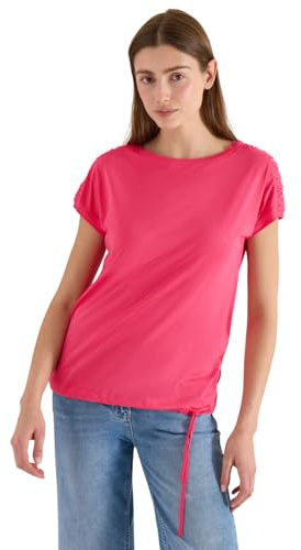 Damen Kurzarm Shirt mit Boatneck und Raffung