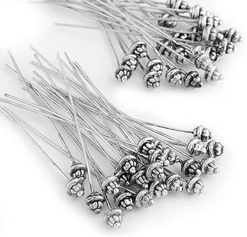 Ecloud Shop 50X Aiguilles Clous en Métal 55mm Fleur Couleur Argenté