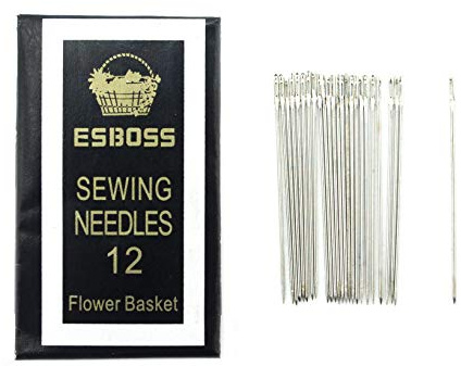 HAND Extra Thin & Fine Flower Basket Precisely Pointed Classic Style Sewing Needles, Pack of 25 Pcs, NO.12 (4.5cm/1.75” Extra Thin)
