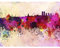 Wee Blue Coo Painting Illustration Cityscape Paint Splash Skyline Istanbul Art Print Poster Wall Decor Kunstdruck Poster Wand-Dekor-12X16 Zoll